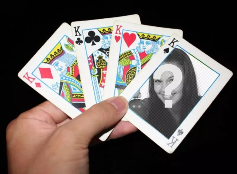 Photomontage with poker cards where you can put your photo in one of the cards and add a free..