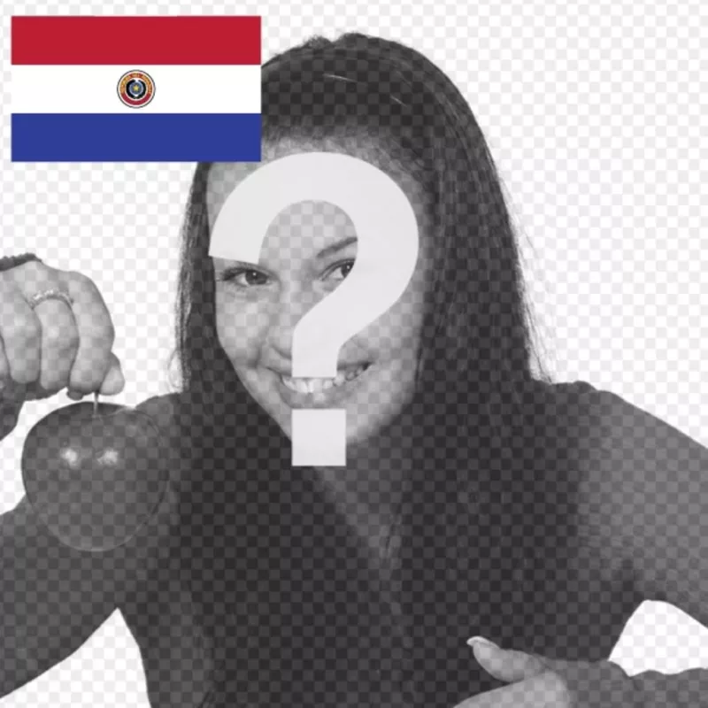 Photo montage of a flag of Paraguay creating a photo collage with a picture you..