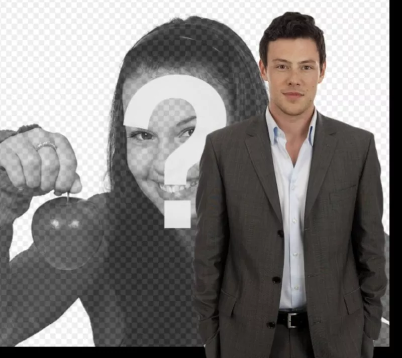 Photomontage with Cory Monteith, actor of the TV series Glee where you will appear next to him in the..
