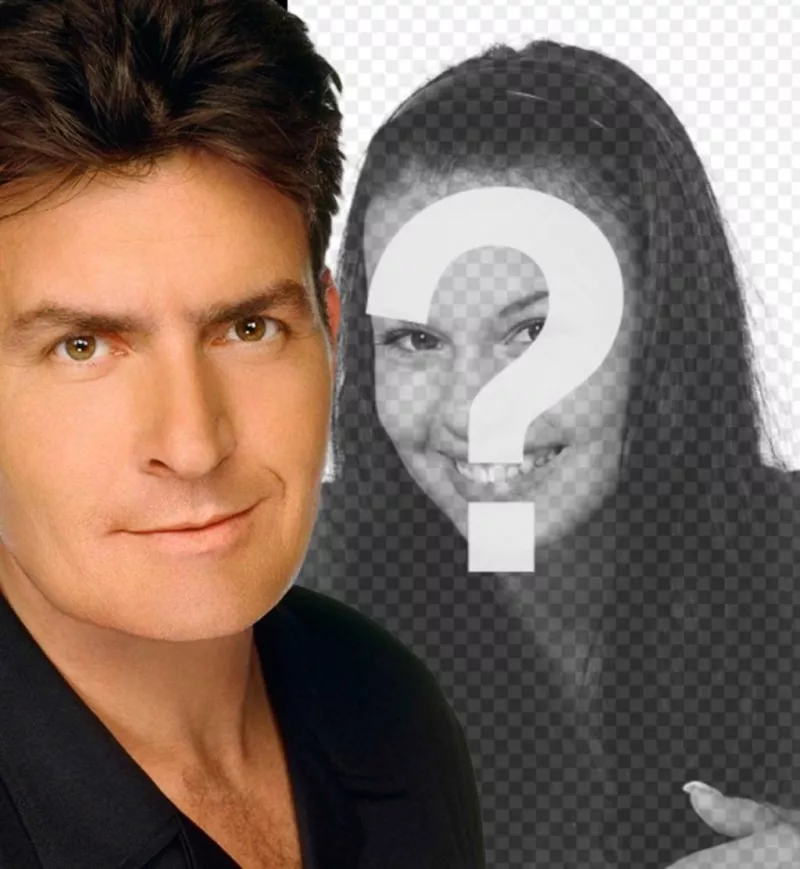 Create a montage of Charlie Sheen to appear in a photo with the actor on..