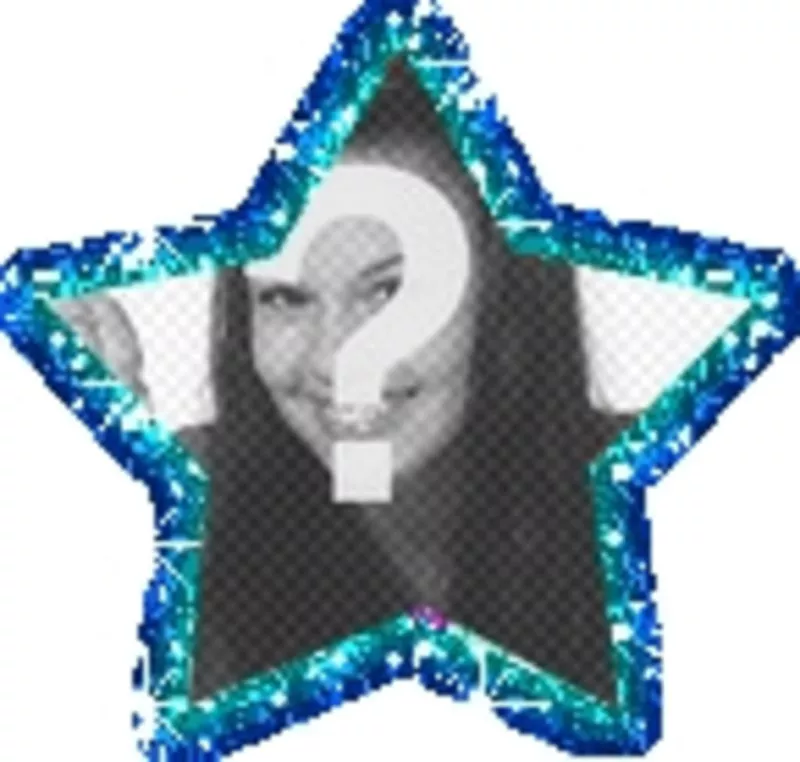 Setting animated star-shaped. Your photo with a blue star on it lively. The animation is as shiny..