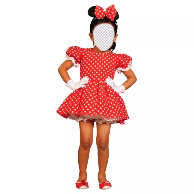 red dress with white polka dots like minnie mouse
