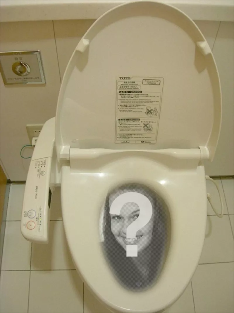 Funny Photomontage where you shall put your photo in a Chinese or Japanese wc dissolved in the water of the..