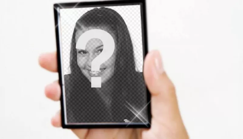 Create a photomontage with light reflections mirror held by a hand and add a picture on..