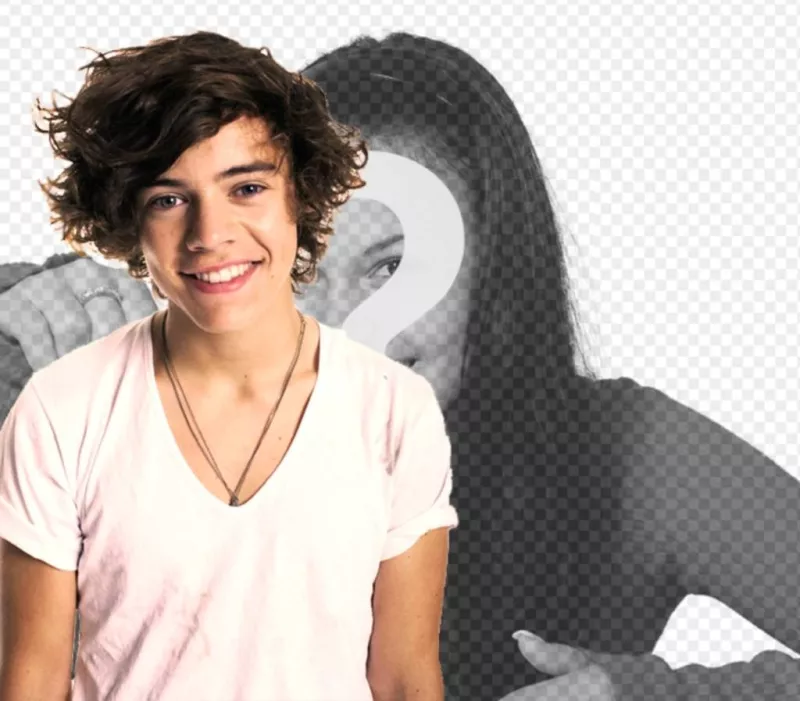 Photo effect to add a photo of Harry from One Direction with a picture of..