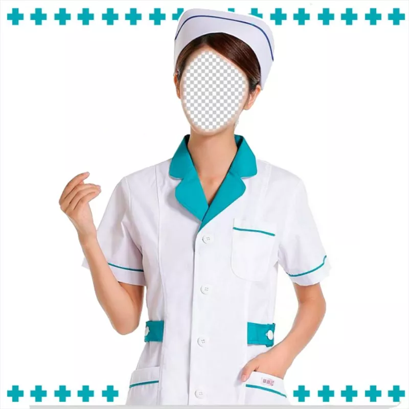 Photomontage to become a nurse in classic uniform. ..