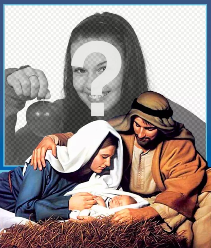 Jesus birth Christmas card to upload your photo ..