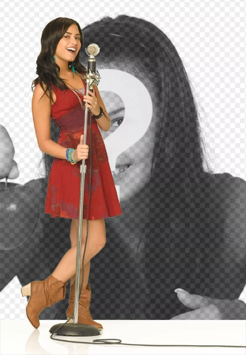 Photomontage of Camp Rock 2 with Demi Lovato singing. ..