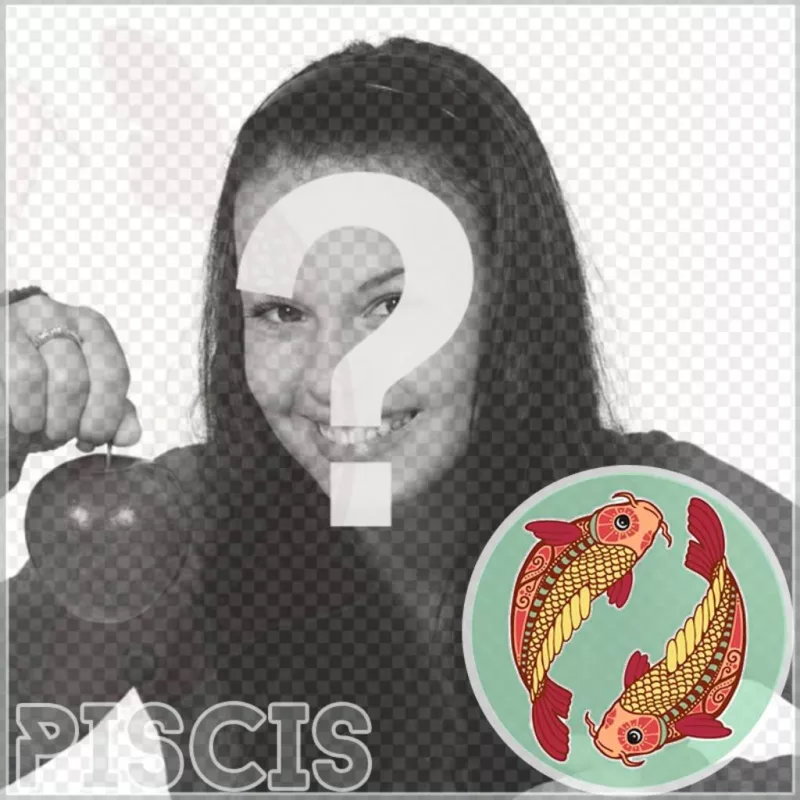 Pisces Zodiac frame featuring two colored carps. ..