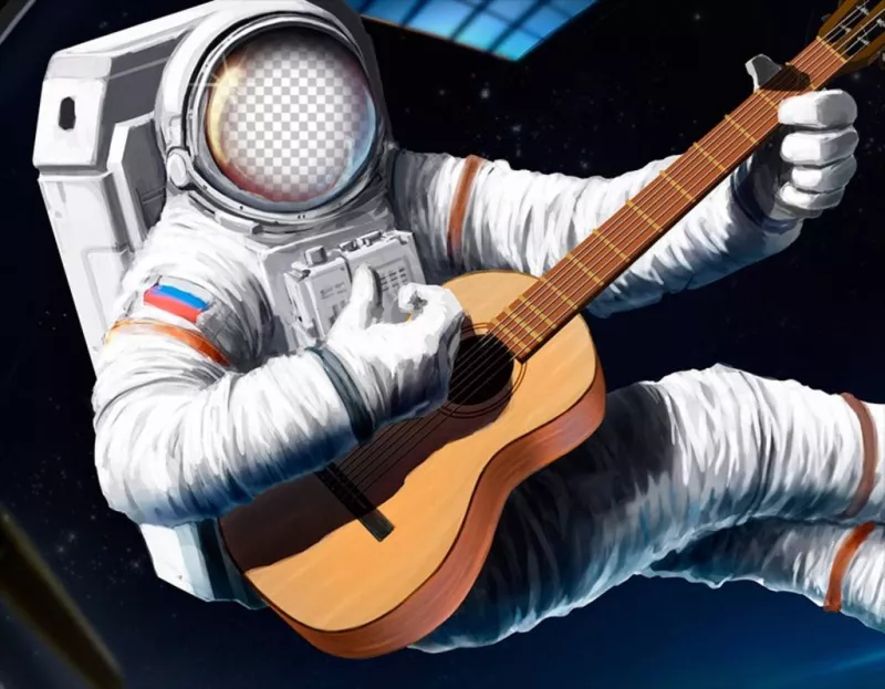 Photomontage to put your face on an astronaut with a guitar ..