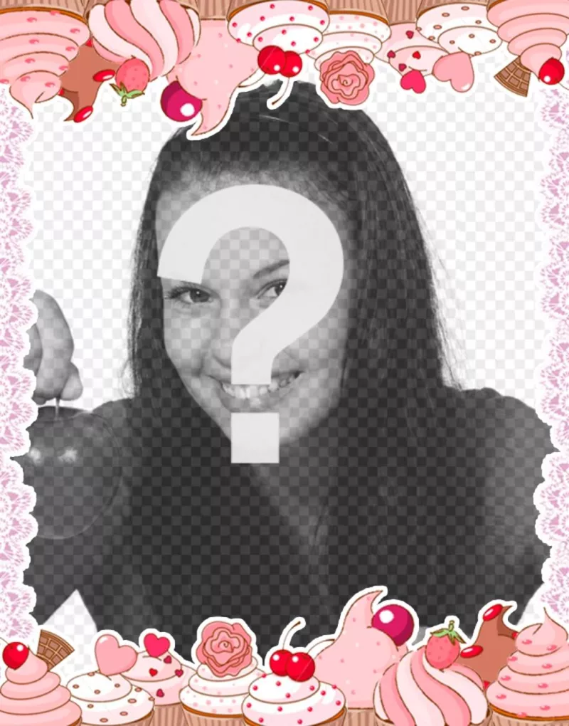 Picture frames and backgrounds with colorful cupcakes Photofunny
