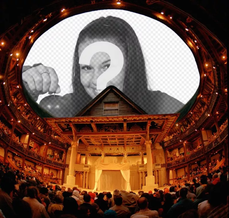 Photomontage to put your photo on the ceiling of a theater. ..