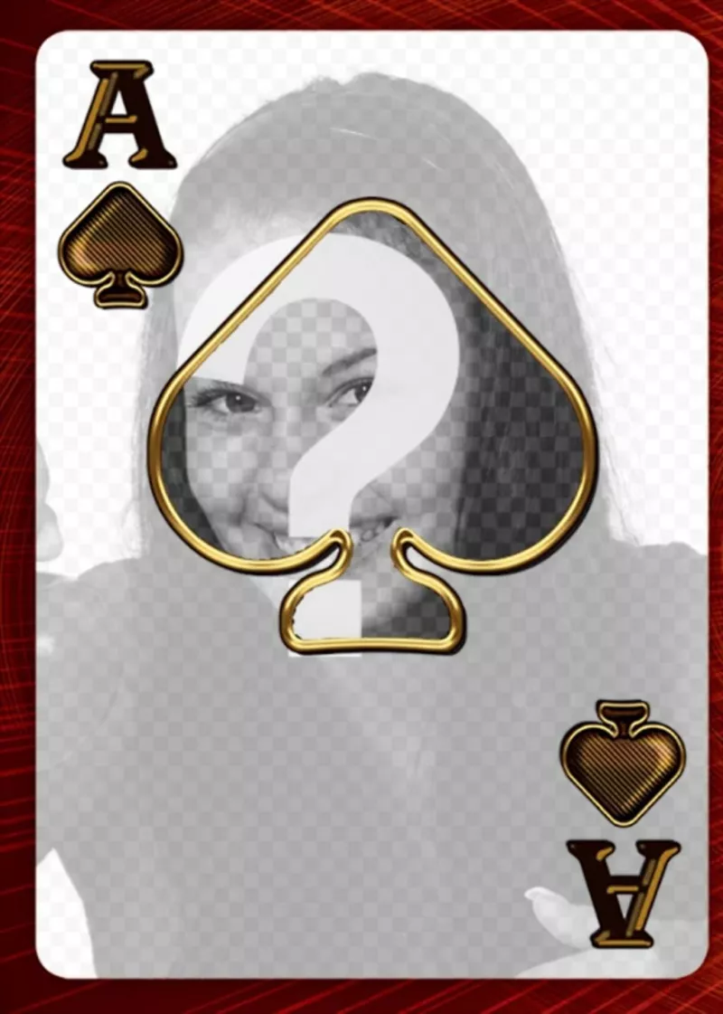 Photo frame with an ace of spades