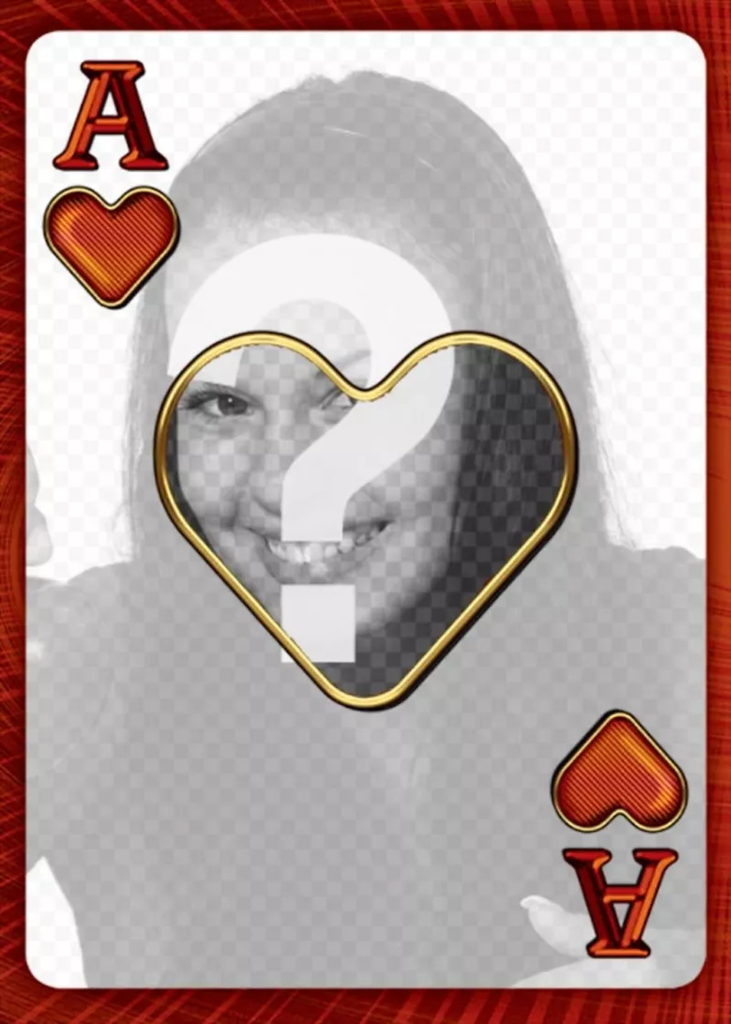 Photo frame with the ace of hearts ..