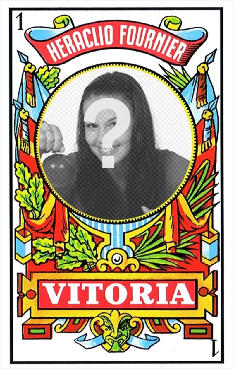 Photomontage Spanish deck of cards. ..