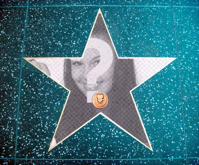 Photomontage in the walk of fame ..