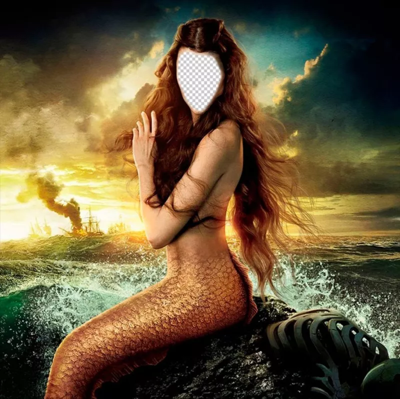 Your face on the body of a mermaid with this online effect ..