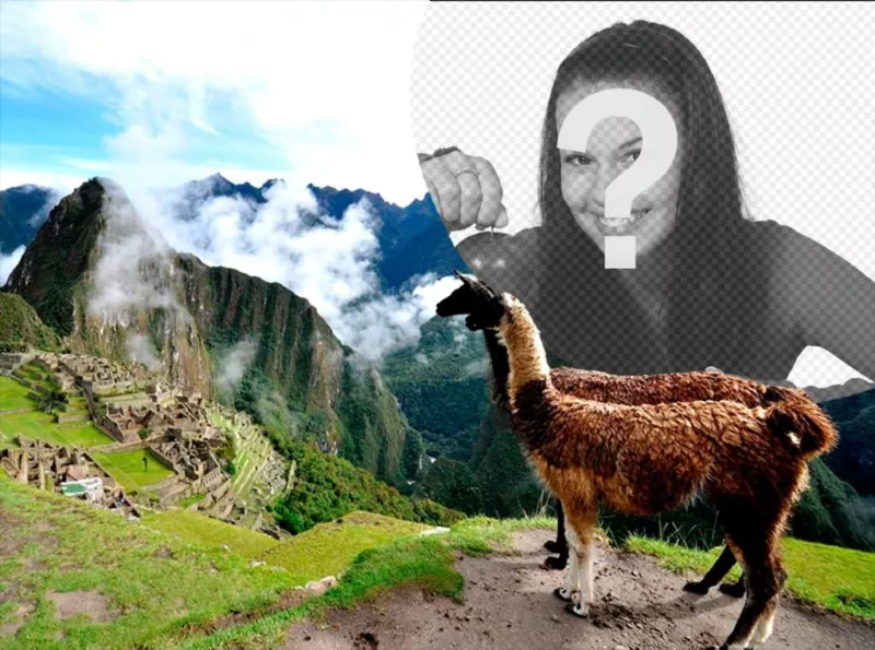 Photo effect with the ruins of Machu Picchu. ..