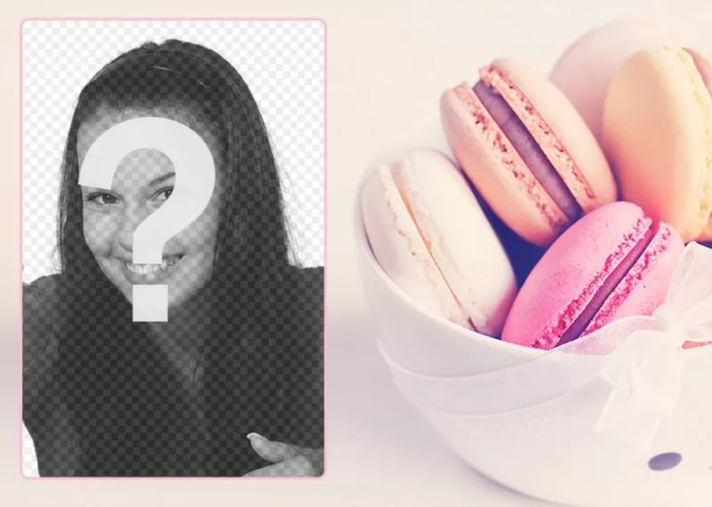 Photo frame with a picture of macarons ..