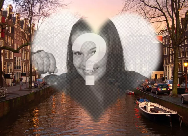 Postcard in an Amsterdam canal ..