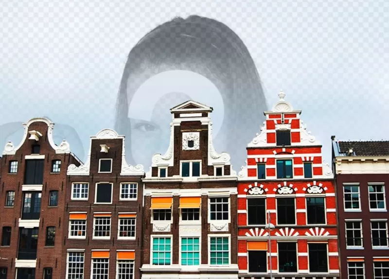 Special collage with a photo of Amsterdam ..