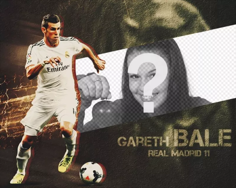 Collage of soccer player Gareth Bale with your image 