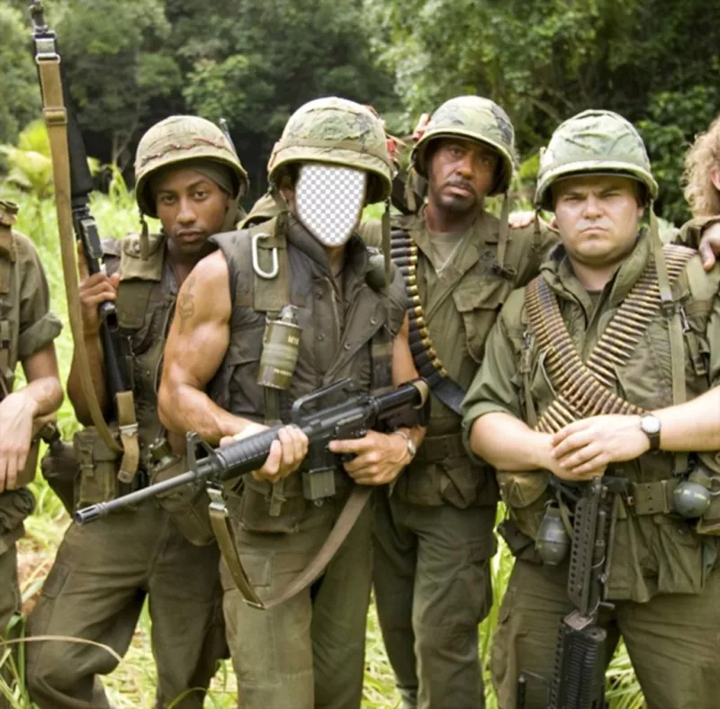 Photomontage to put your face on the protagonist of Tropic Thunder ..