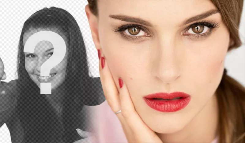 Photomontage to pose with actress Natalie Portman ..