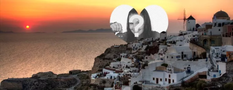 Photomontage to put your photo on a Facebook Cover Create a spectacular Santorini ..