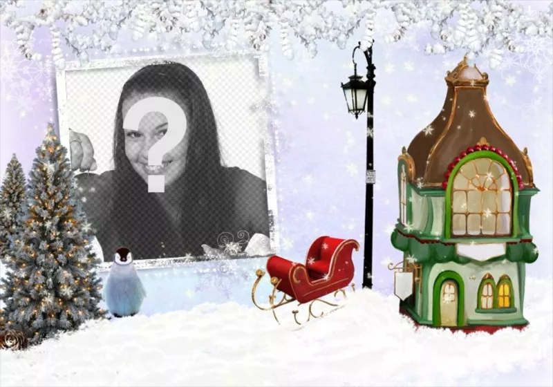 Photomontage Christmas with a photo frame to put your image. ..