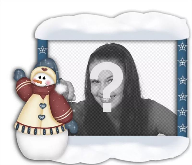 Frame your photos with Christmas snowman you can do online and put your..