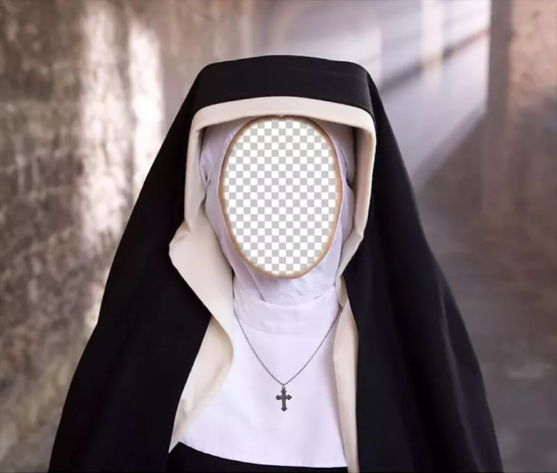 Photomontage of a nun to put the photo of your face. ..