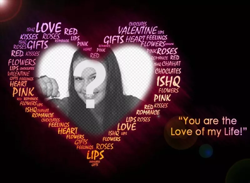 Photo effect of love with words to your photo ..