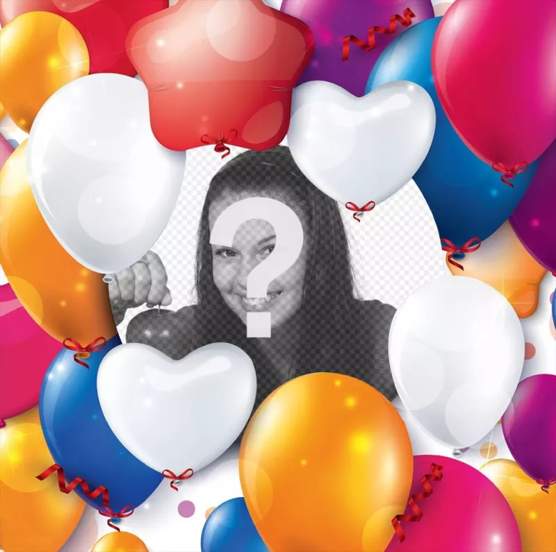 Photo effect with celebration balloons for your photo