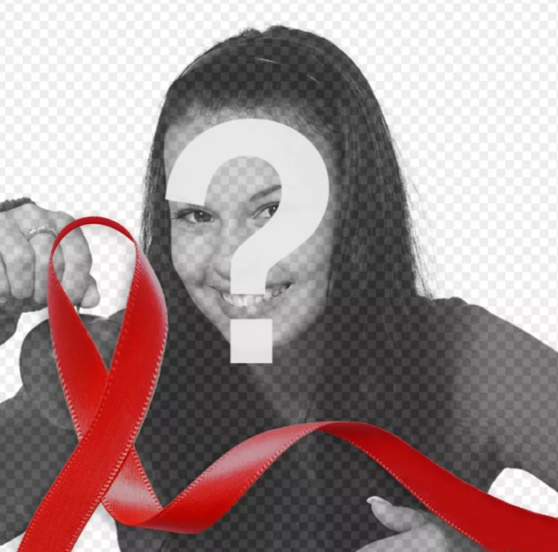 Red ribbon against AIDS to put in your photo online  ..