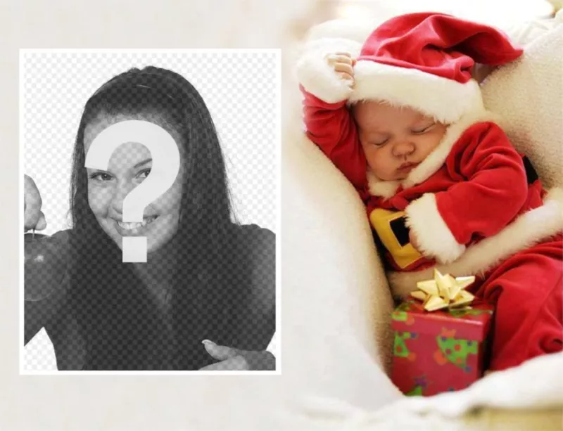 Christmas Photo Effect With A Baby To Upload Your Photo