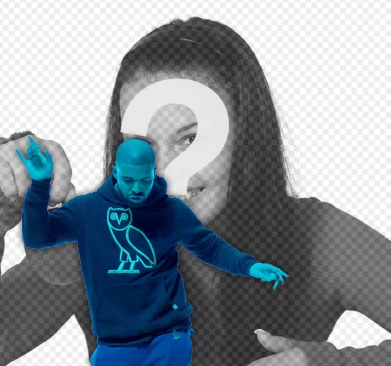 Upload your photo along with Drake in his famous video Hotline Bling ..
