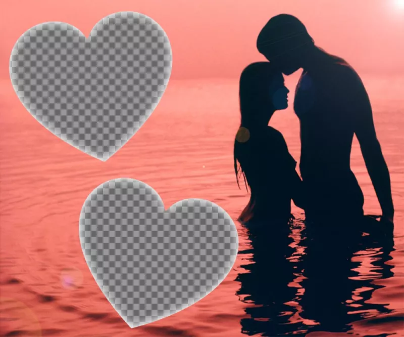 Edit with two photos this romantic effect with a couple