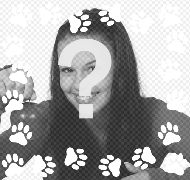 White dog footprints to decorate your photos for free ..