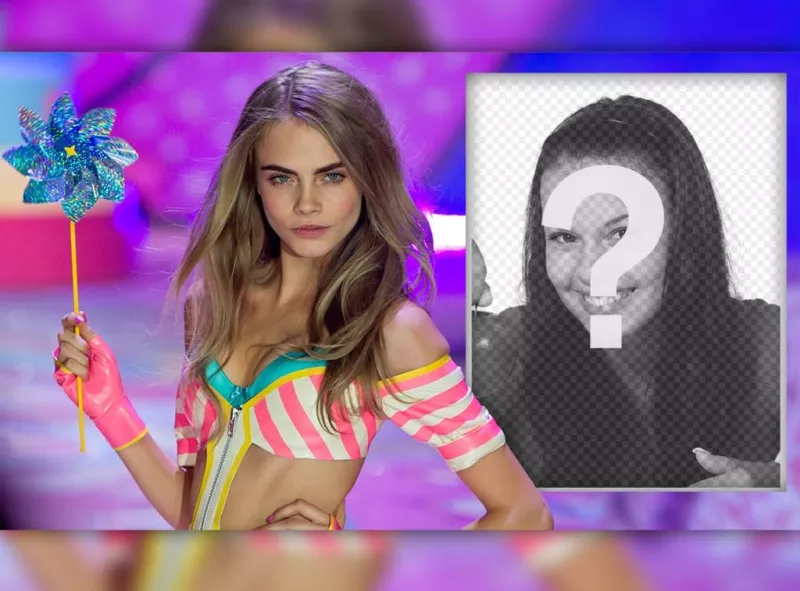 Photo effect to edit with your photo and appear with Cara Delevigne  ..