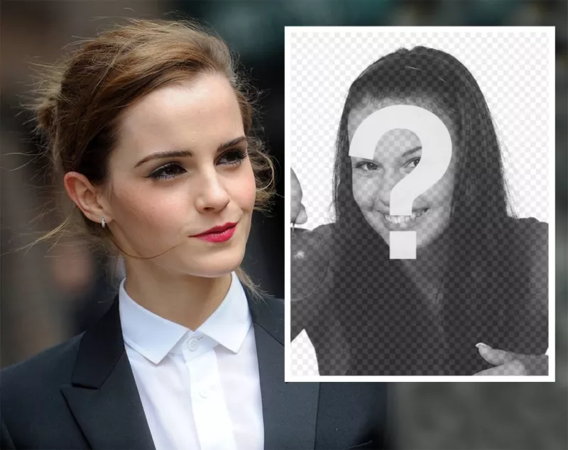 Photo effect with the beautiful Emma Watson where you can upload your photo ..