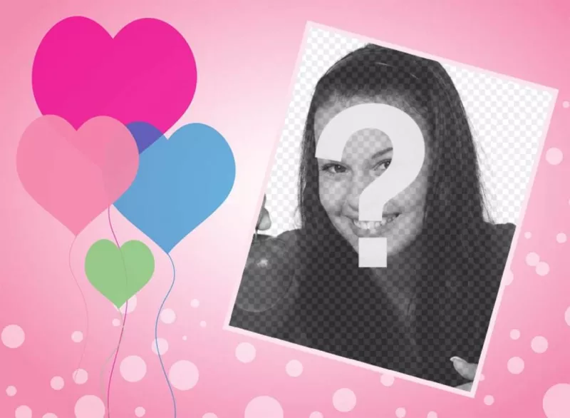 Love card with hearts balloons where you can add your photo ..