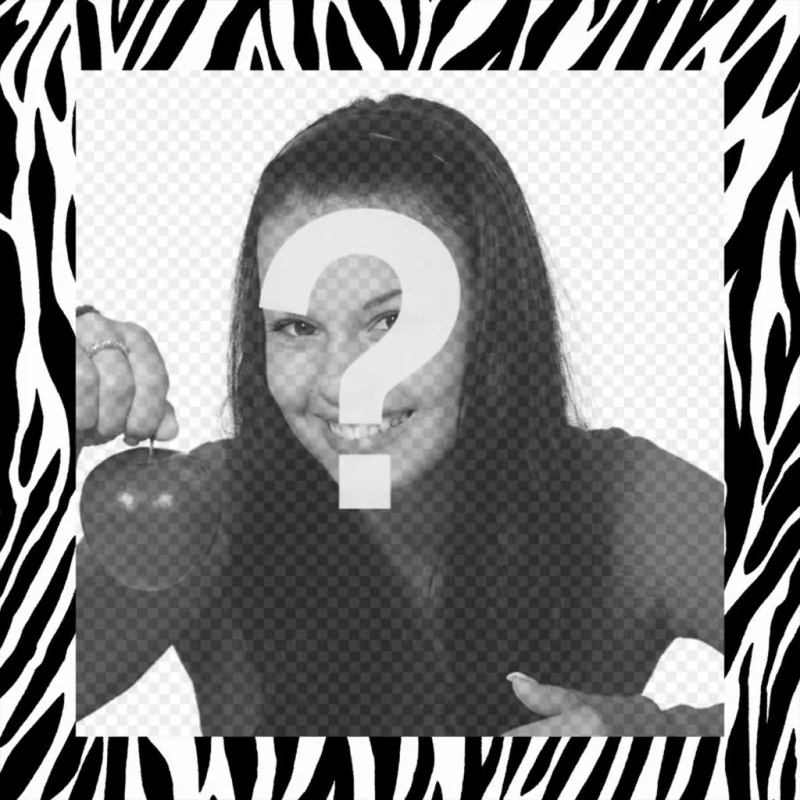 Editable photo frame with zebra design to decorate your pictures ..