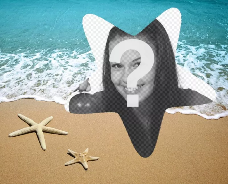 Photo effect to edit with your picture and add it inside a starfish ..