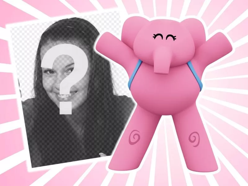 Online effect with the elephant Elly from Pocoyo perfect for upload your photo ..