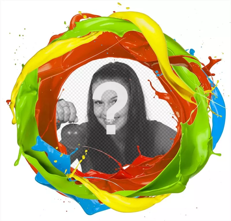 Frame of a circle of colors paint where you can add your photo ..