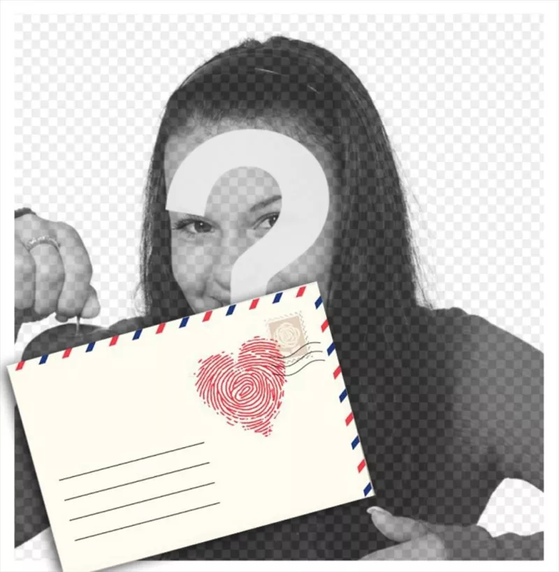 Photomontage with a love letter to edit with your photo online ..