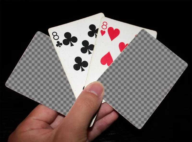Upload two photos to a game of four pker cards with this online effect ..