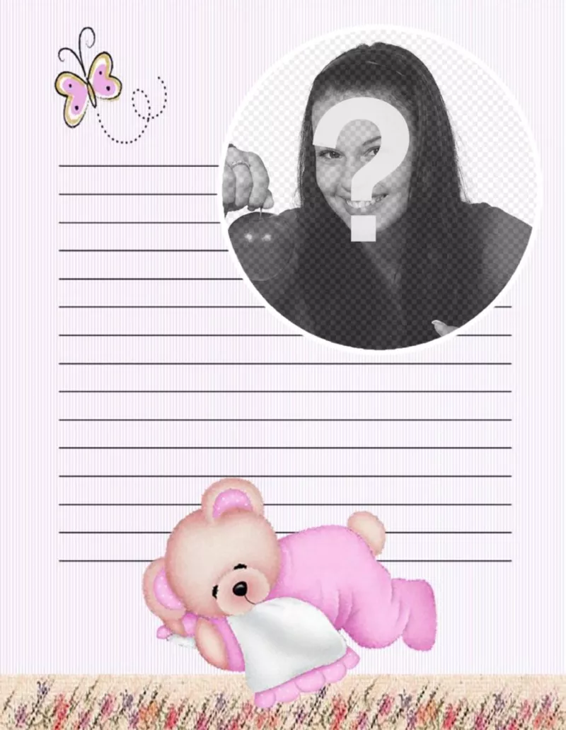 Online letter to customize with a photo with a children design ..