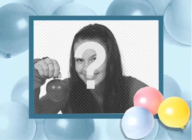 Birthday card with balloons, where you can put your picture and send it by email or..